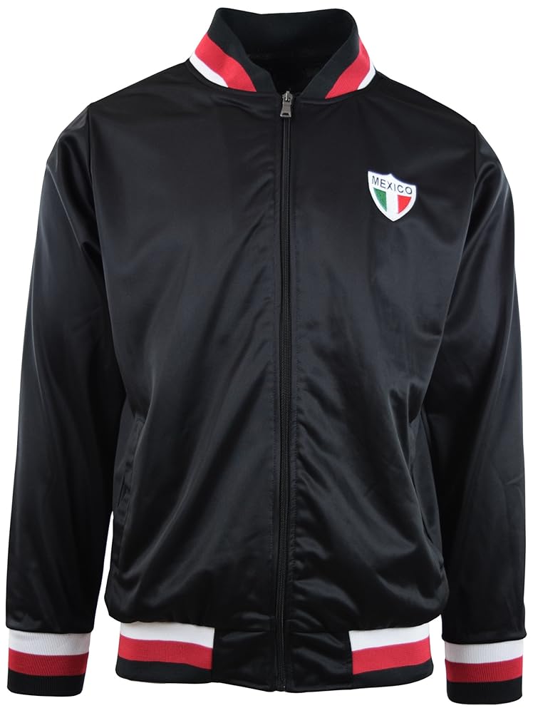 ChoiceApparel Men's Mexico Track Jacket (S, 6071-BLACK) at
